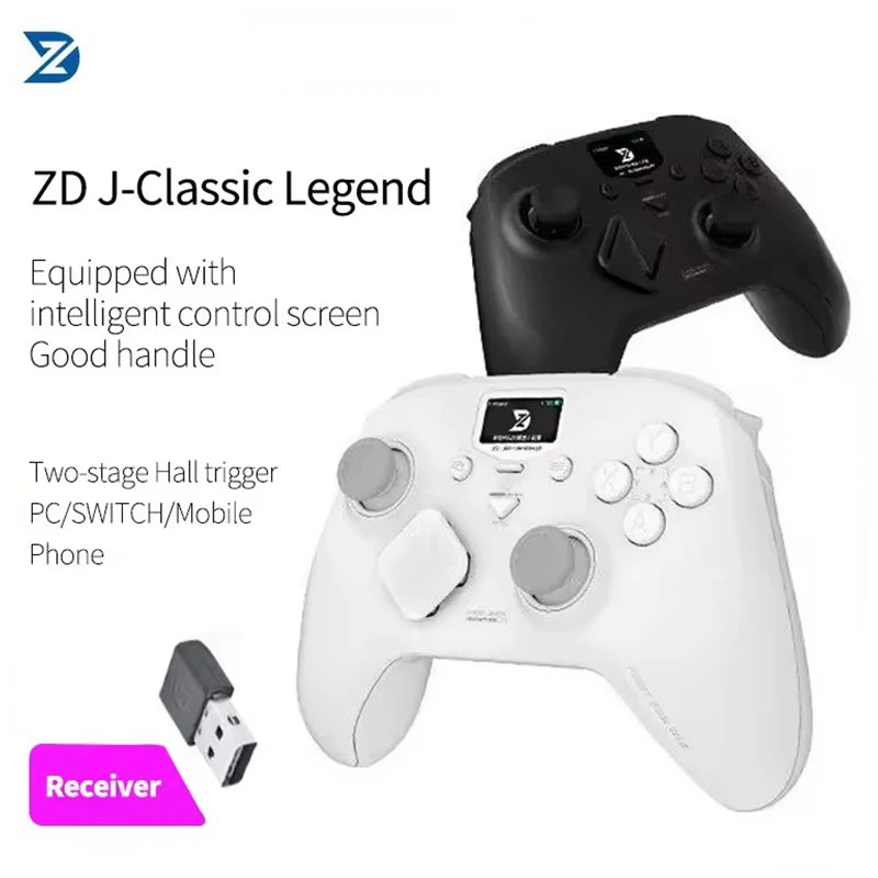 ZD Classic Legend 3-Mode Wireless LCD Control Screen Controller Dual Hall Trigger Joystick Switch/PC/NS Steam PC Game Controller